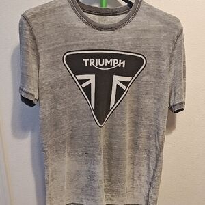 Lucky Brand Triumph Motorcycles Vintage Heathered Gray Tee Men's Large